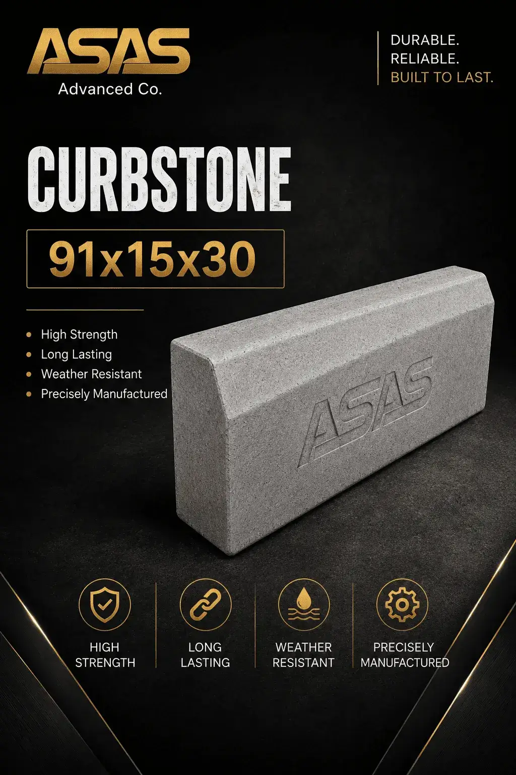 Curbstone 91x15x30 cm
